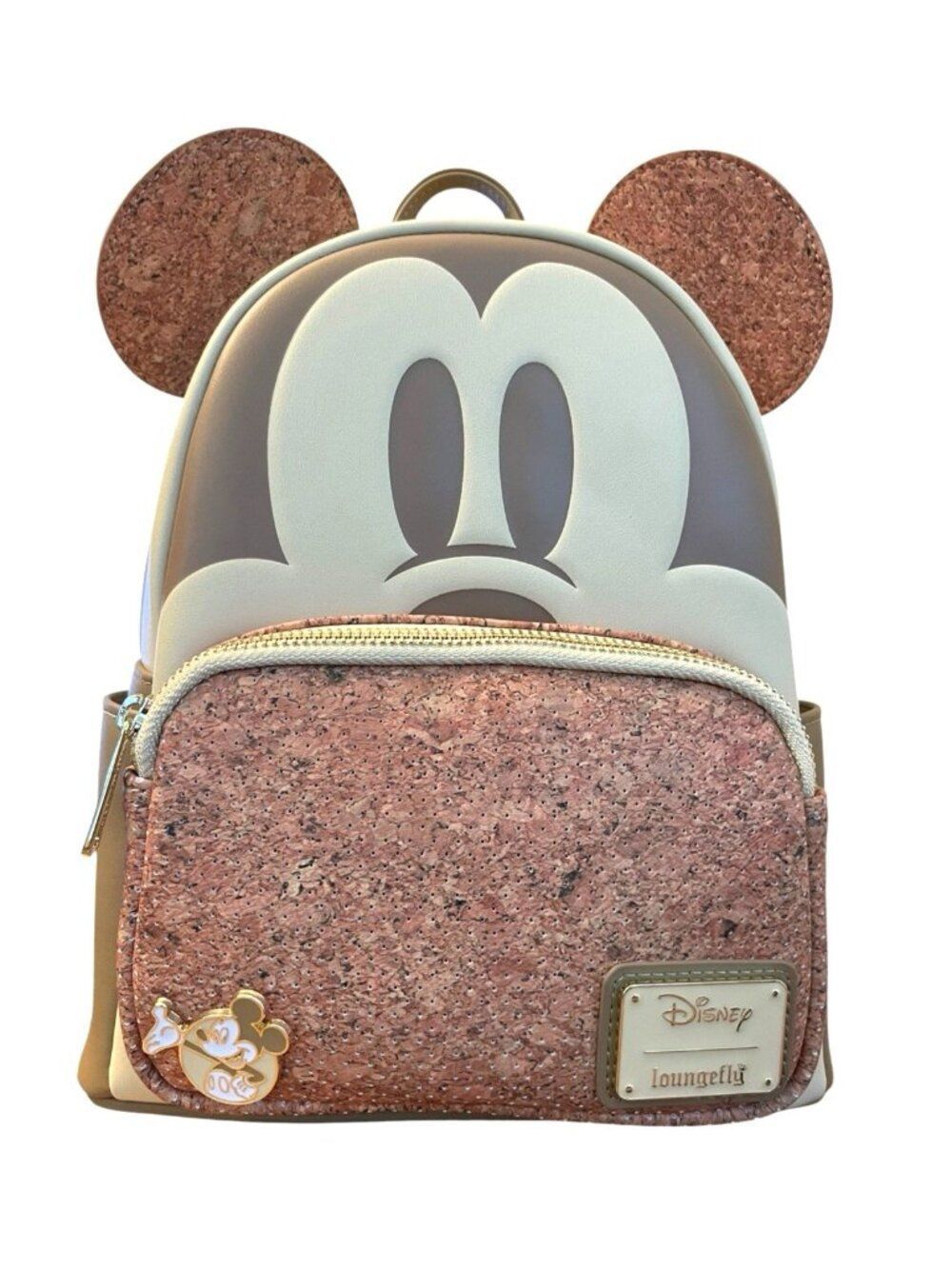 Loungefly Mickey Mouse Corkboard Pin Display Ears Mini Backpack with Pin NWT